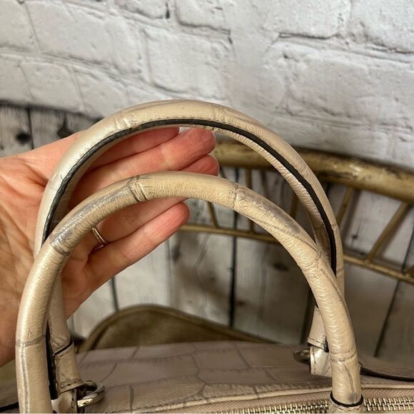 Coach sand beige croc embossed leather Madison Sophia satchel - Picture 8 of 10